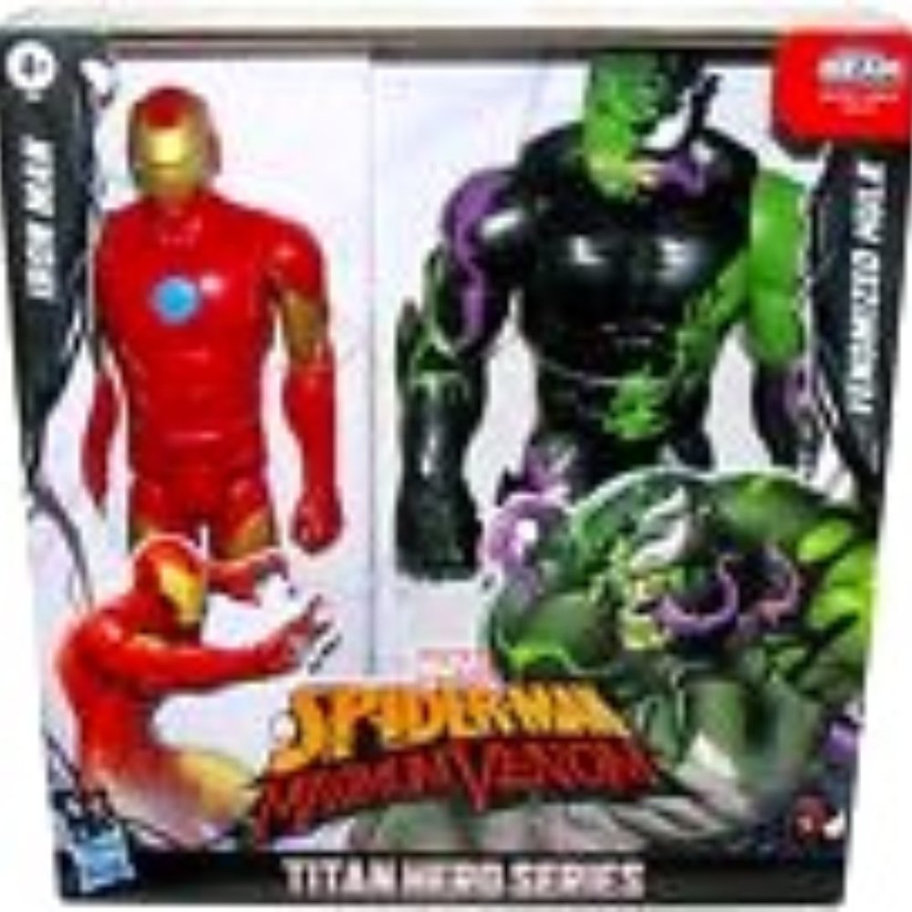 Marvel Titan  Spider-Man Maximum Venom Series Iron Man vs Venomized Hulk 12"